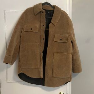 zara reversible teddy coat